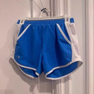 Blue and white under armour shorts